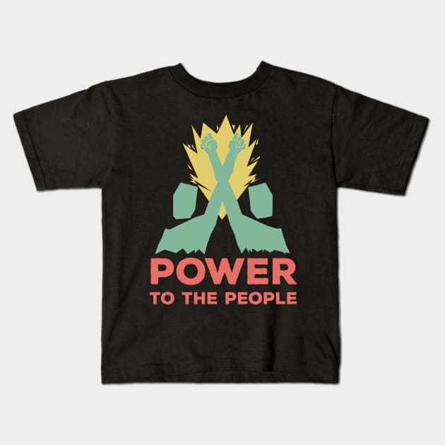 ✪ POWER TO THE PEOPLE ✪ Powerful Freedom Slogan Kids T-Shirt by Naumovski